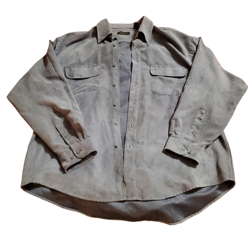 Mens Large Van Heusen Charcoal Shirt Jacket